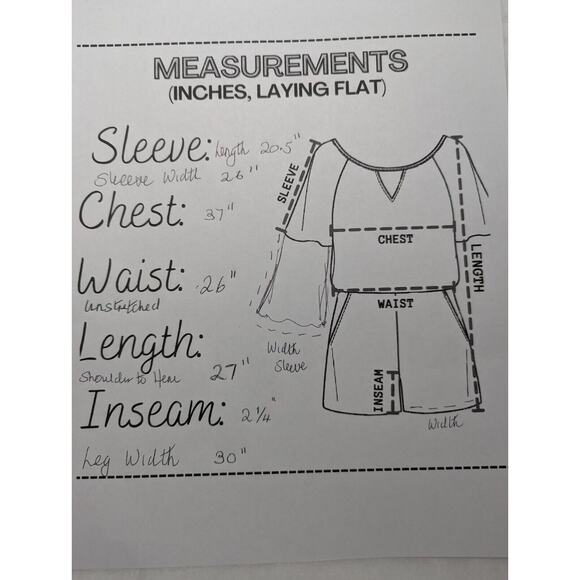 Angie Romper Boho Sz L Bell Sleeves.Lace Up Front PocketsSee Photos Measurements - Picture 9 of 9